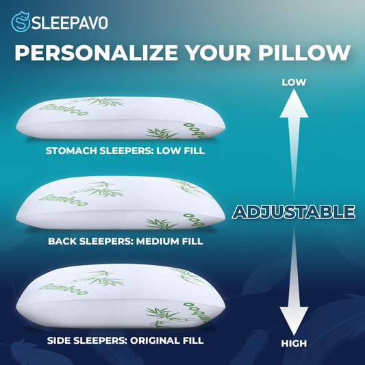 Adjustable Deluxe Green Memory Foam Cooling Pillow