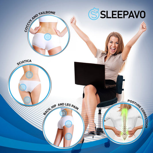 Cooling Gel Memory Foam Seat and Back Cushion Set - Sleepavo