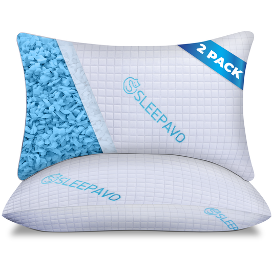Adjustable Shredded Memory Foam Pillows (Queen Size)