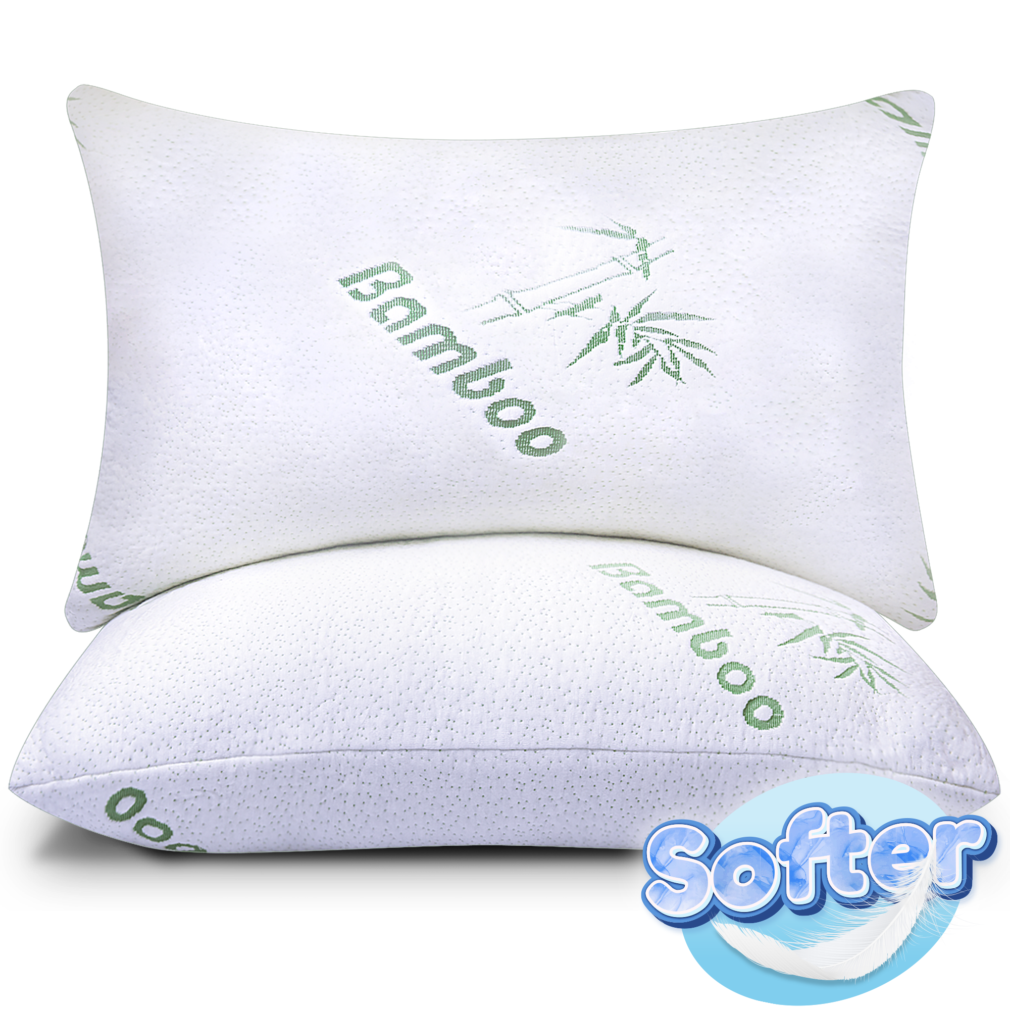 Shredded Memory Foam Pillows (Firm/Soft Queen Size)