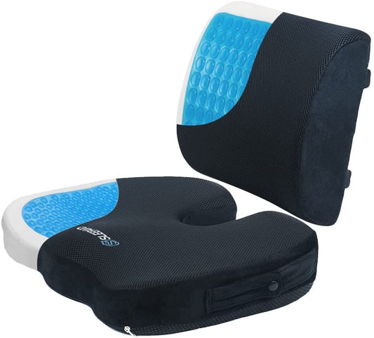 Cooling Gel Memory Foam Seat and Back Cushion Set - Sleepavo