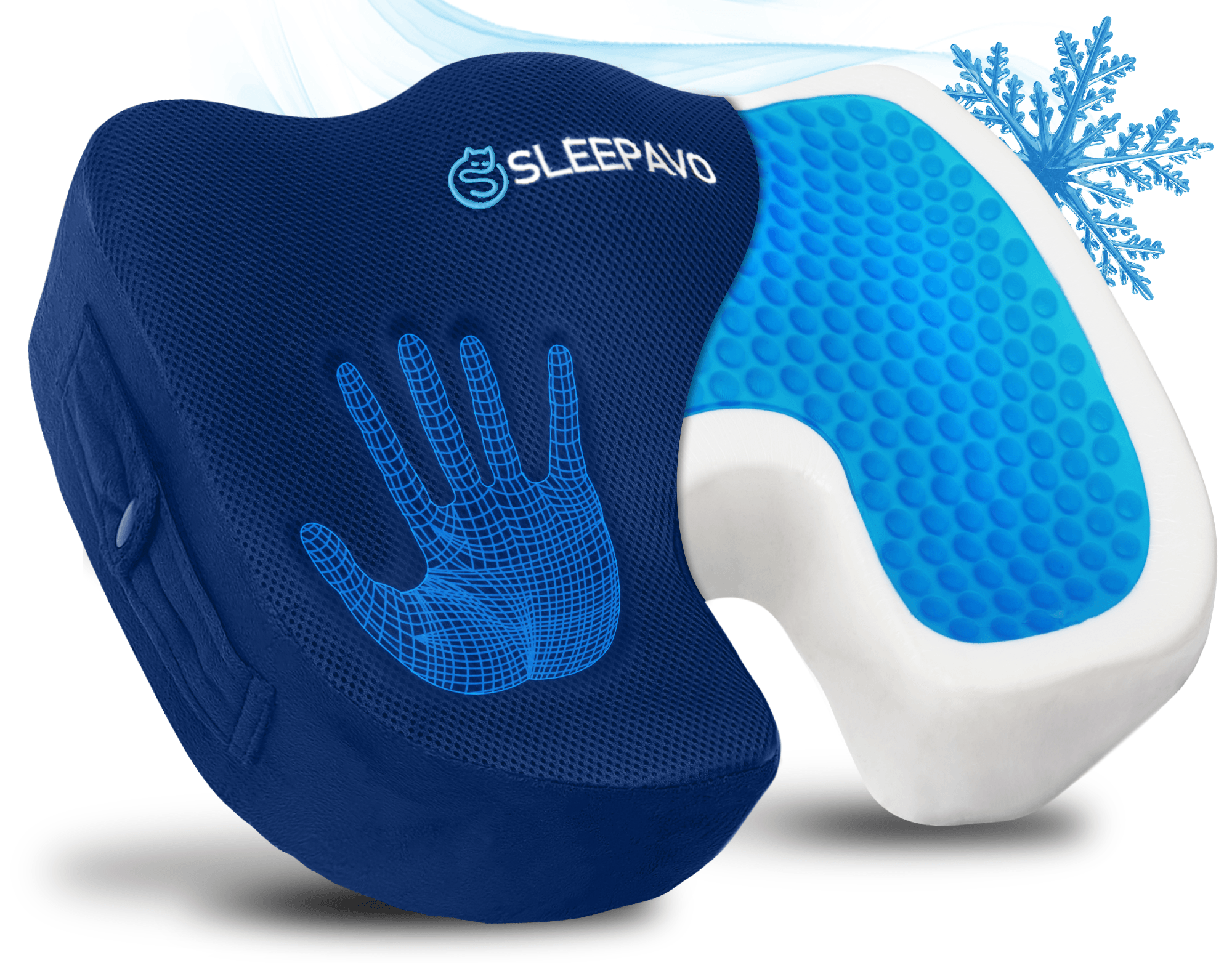 Blue ComfiLife Memory Foam Gel Enhanced Seat Cushion