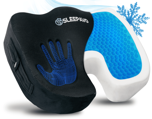 Memory Foam Seat Cushion with Cooling Gel - Sleepavo